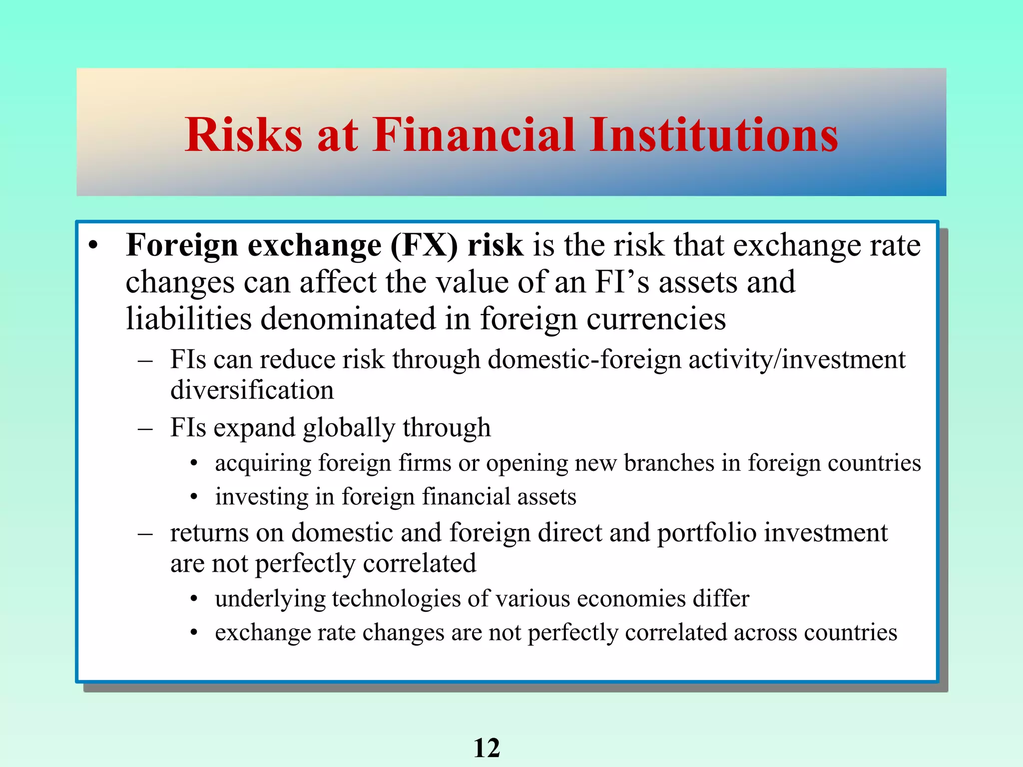 Risks in financial institutions | PPTX