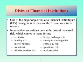Risks in financial institutions | PPTX