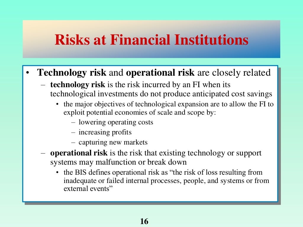 Risks in financial institutions