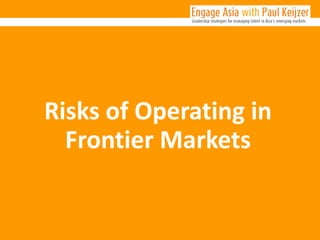 Risks in frontier markets | PDF