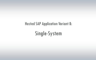 Hosted SAP Application Variant B:
Single-System
 