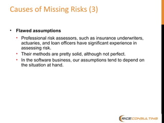 Missing Risk Assessment Risks of Risk-Based Testing | PPT