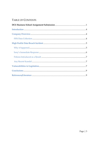 (Sony) Risk assignment final high profile security breach of Sony’s ...