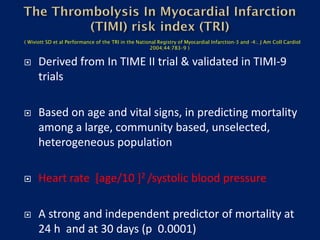 Trmi Classification Risk stratification and medical management of stemi | PDF