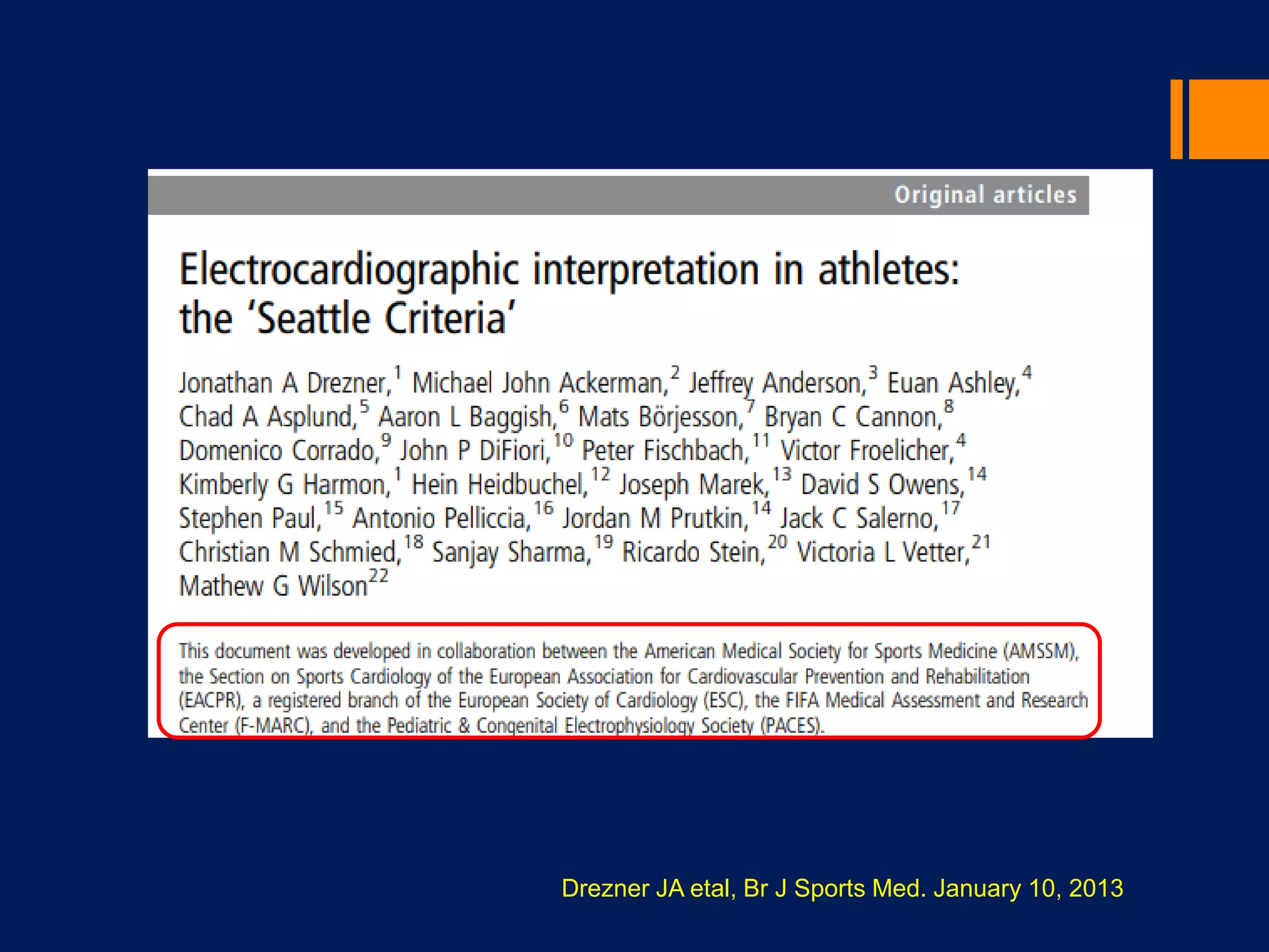 Risk stratification to prevent SCD in young athletes | PPT