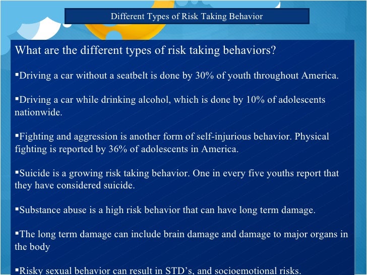 Risk Taking Behaviors V.A. Akiwumi Presentation