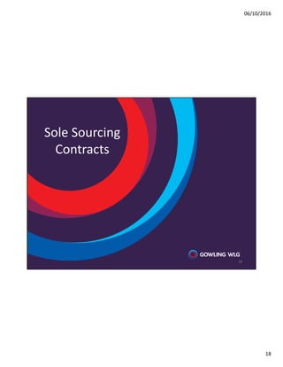 06/10/2016
18
Sole Sourcing
Contracts
18
 