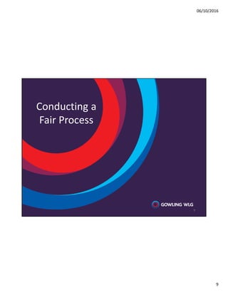 06/10/2016
9
Conducting a
Fair Process
9
 