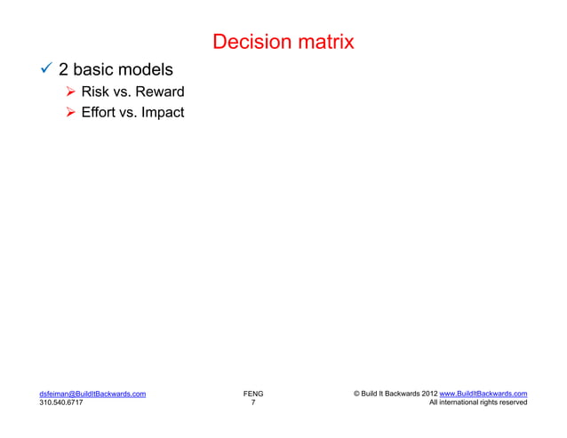 Risk vs. reward decision matrix | PDF | Business Accounting & Finance ...
