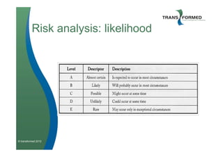 Risk analysis: likelihood




© transformed 2012
 