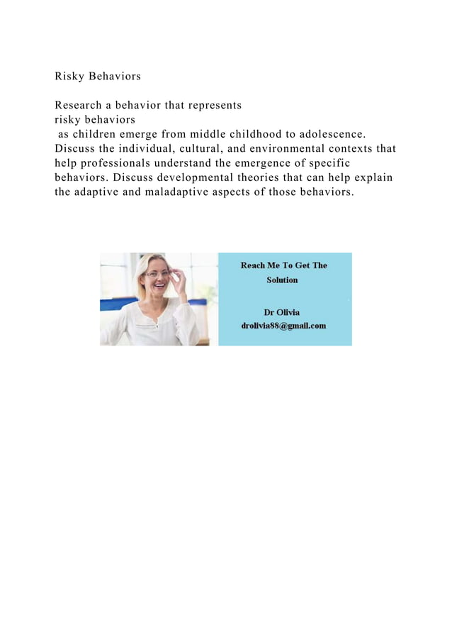 Risky BehaviorsResearch a behavior that represents risky behav.docx
