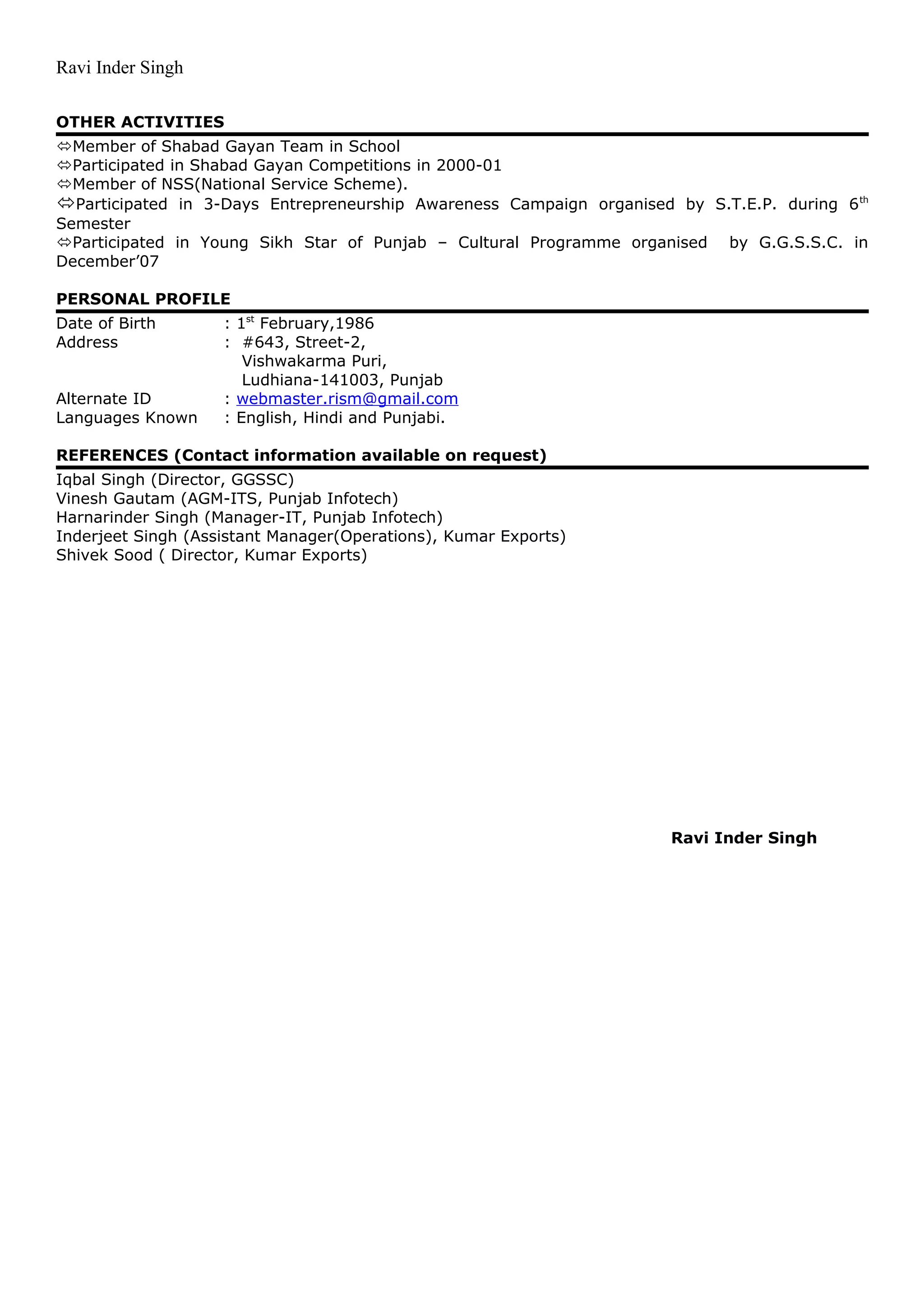 Resume PDF Resume pdf