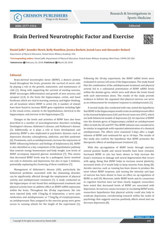 Brain Derived Neurotrophic Factor and Exercise_Crimson Publishers | PDF