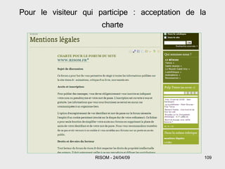 Pour le visiteur qui participe : acceptation de la charte 