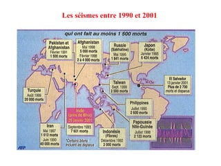 Les séismes entre 1990 et 2001

 