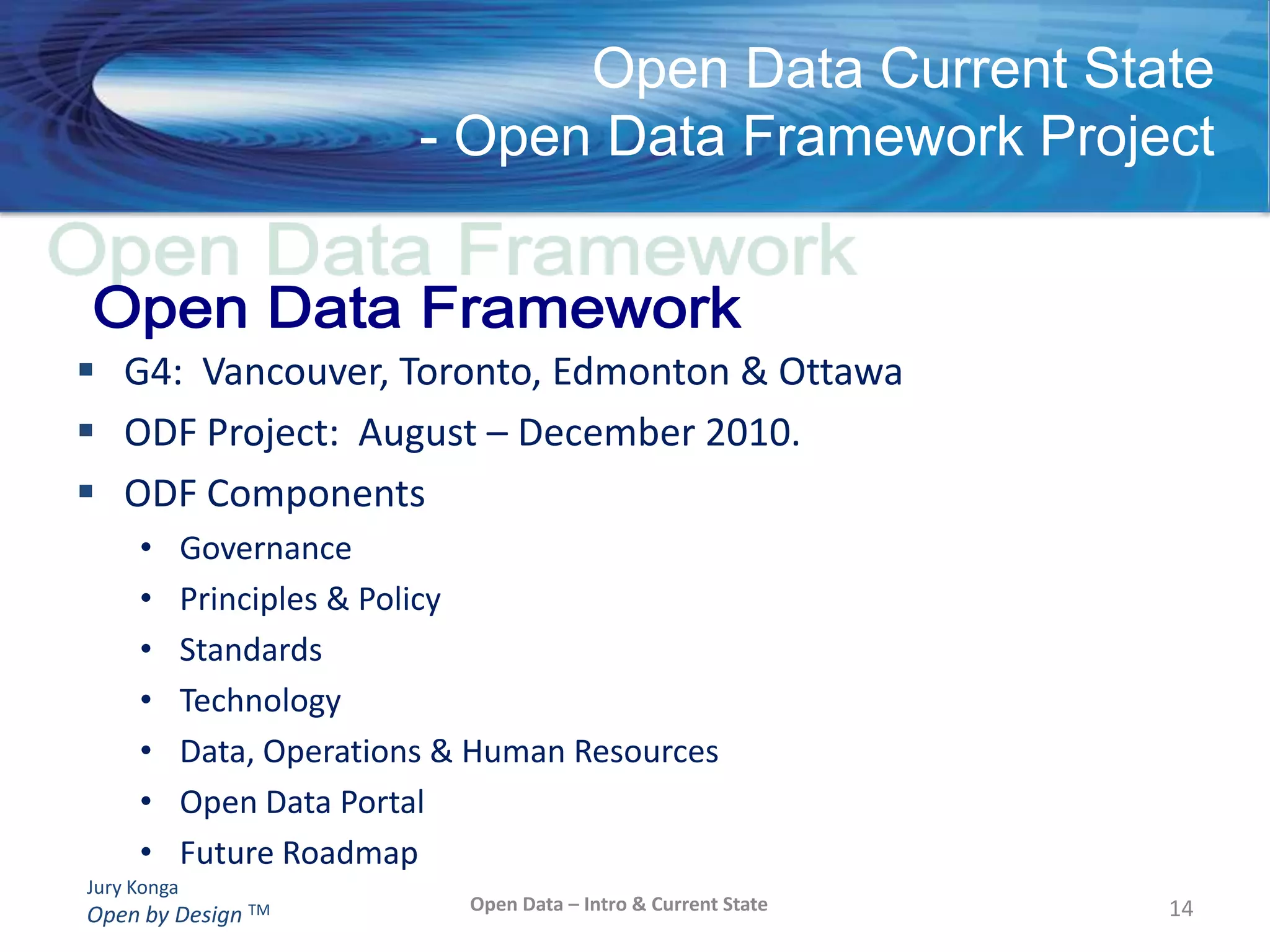 Open Government- Perspective for Local GovernmentBusiness:  Public ServicesStructure:  CorporationGovernance:  Council (Board of Directors)Servicing:  Citizens and Businesses			- the SHAREHOLDERS7Open Data – Intro & Current State