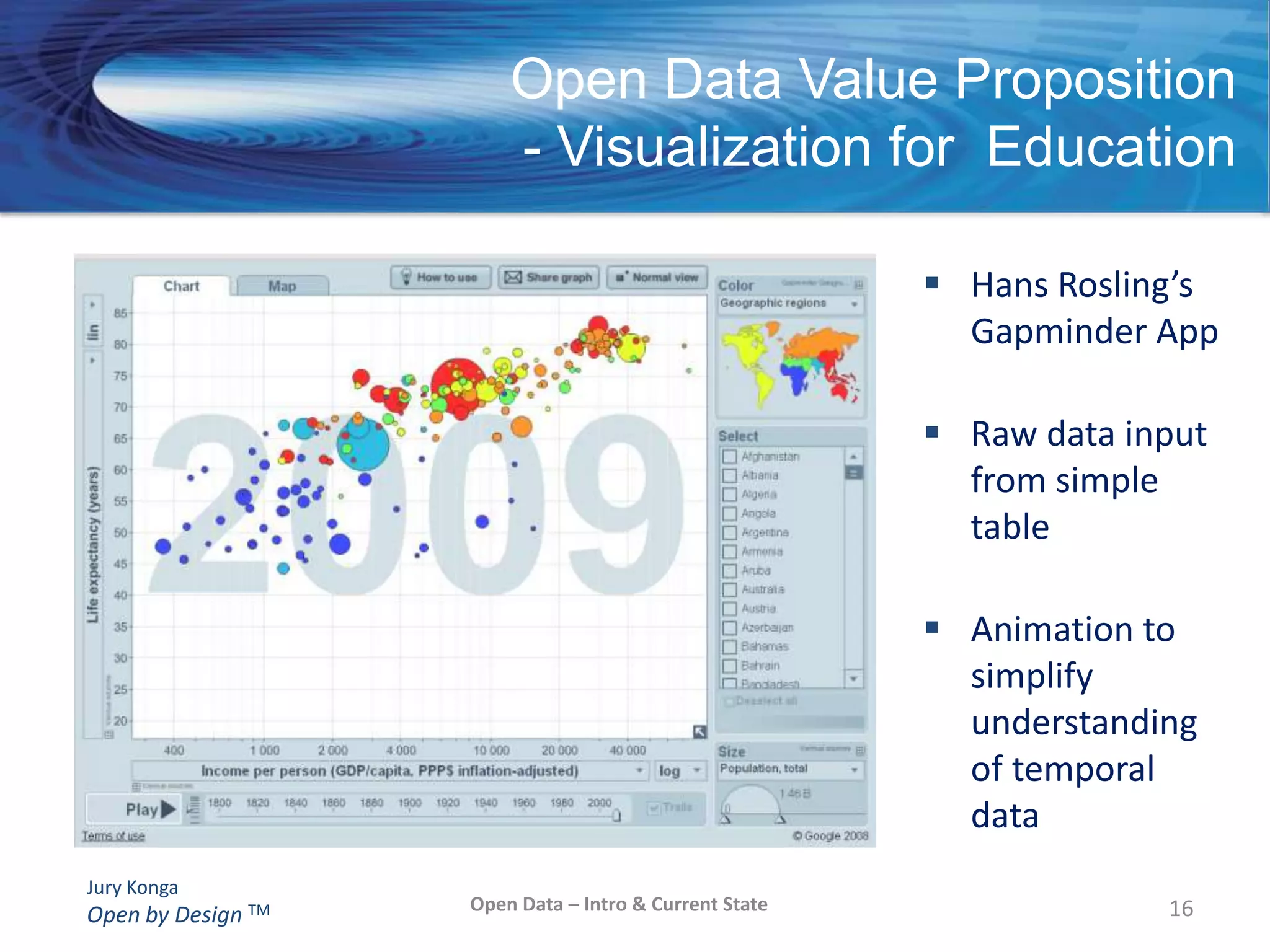 Open Data Current State- Principles10 Principles for Opening Up Government Informationhttp://sunlightfoundation.com/policy/documents/ten-open-data-principles/