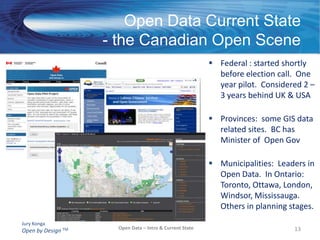 Open Government Components- Focus on Citizens6What needs to improve to benefit citizens … Open Data – Intro & Current State