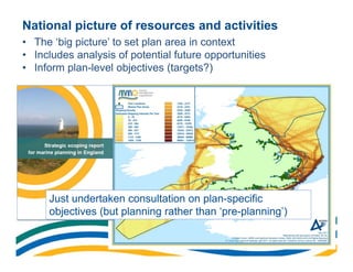 National picture of resources and activities
• The ‘big picture’ to set plan area in context
• Includes analysis of potent...