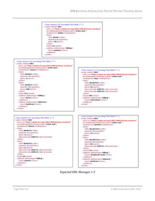 IBM	RATIONAL	INTEGRATION	TESTER	TESTING	TRAINING	GUIDE	
	

	
Expected	XML	Messages	1‐5	
	
	
Page	75	of	127																																																																																																																																																																				©	IBM	Corporation	2001,	2013	

 