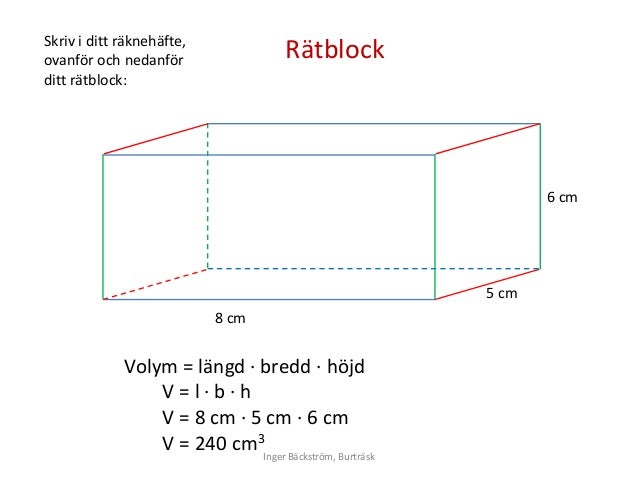 Hur Räknar Man Ut Kvadratmeter Rita ett rätblock