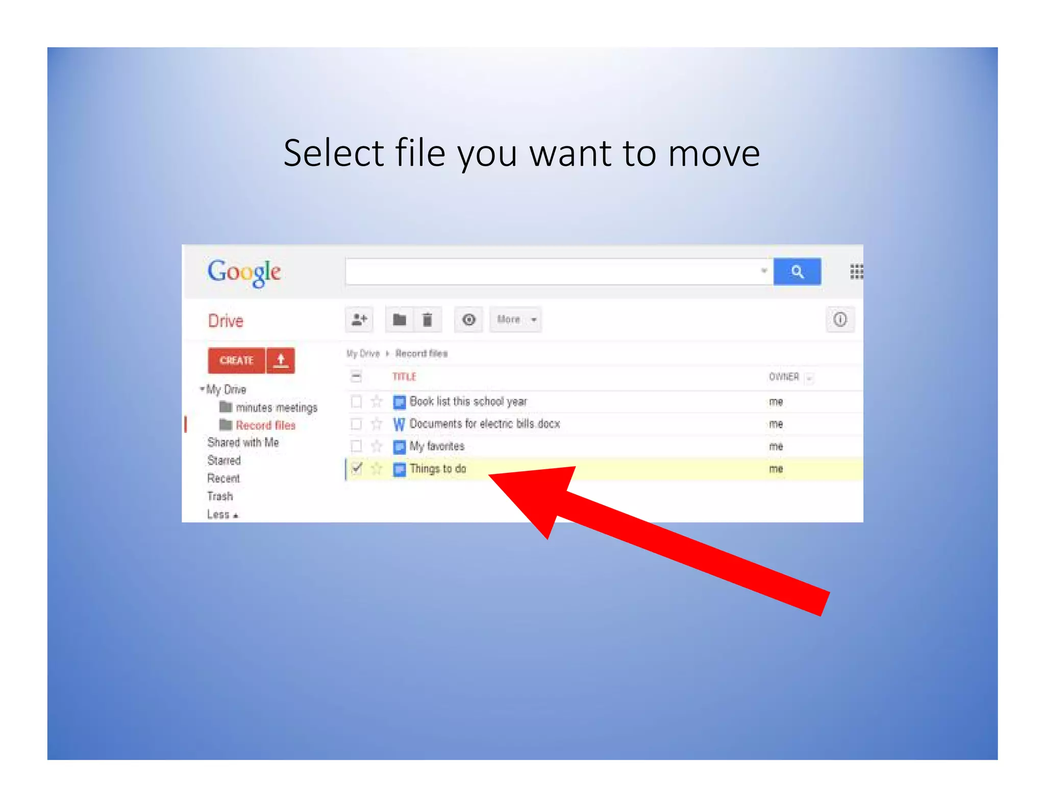Select file you want to move
 