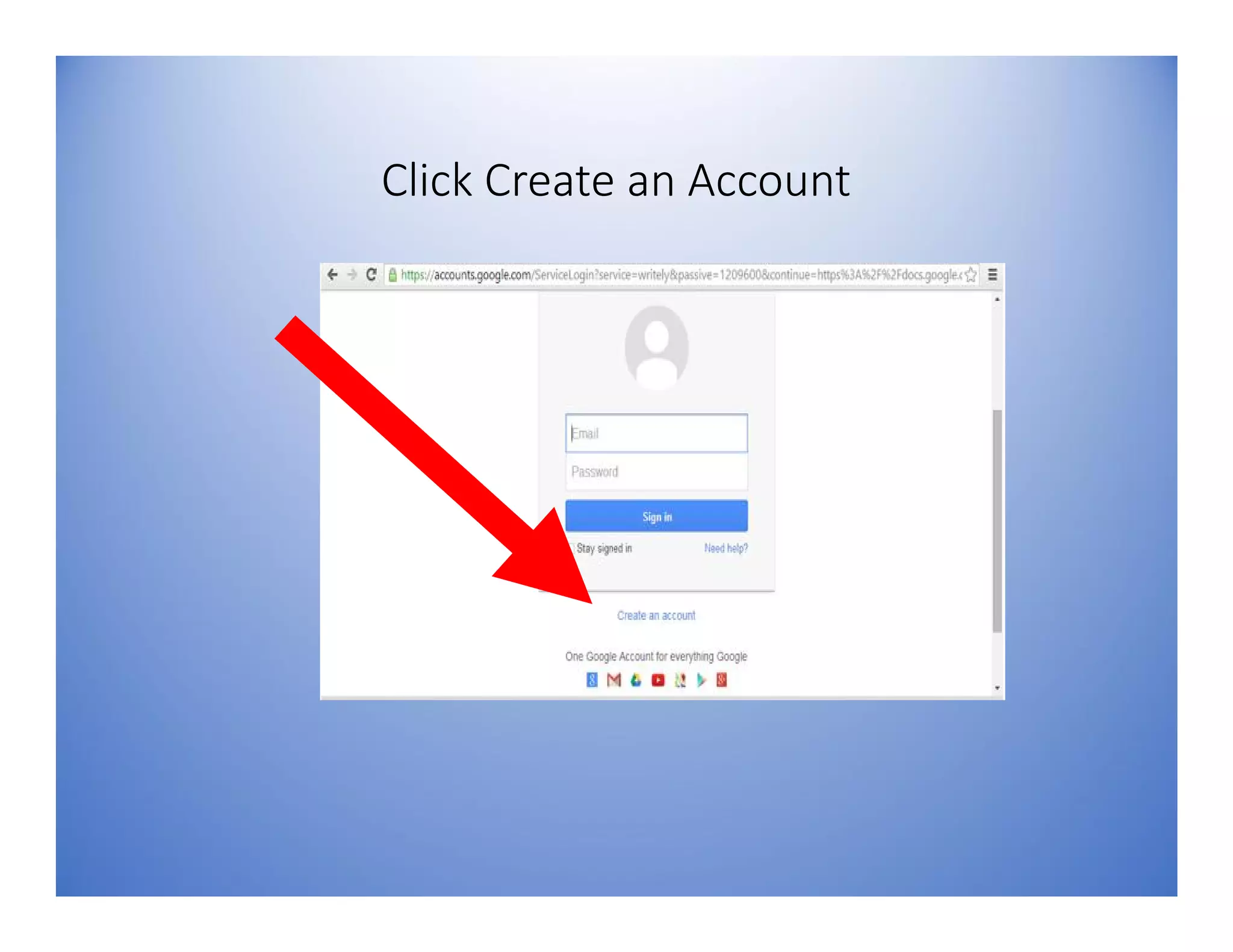 Click Create an Account
 