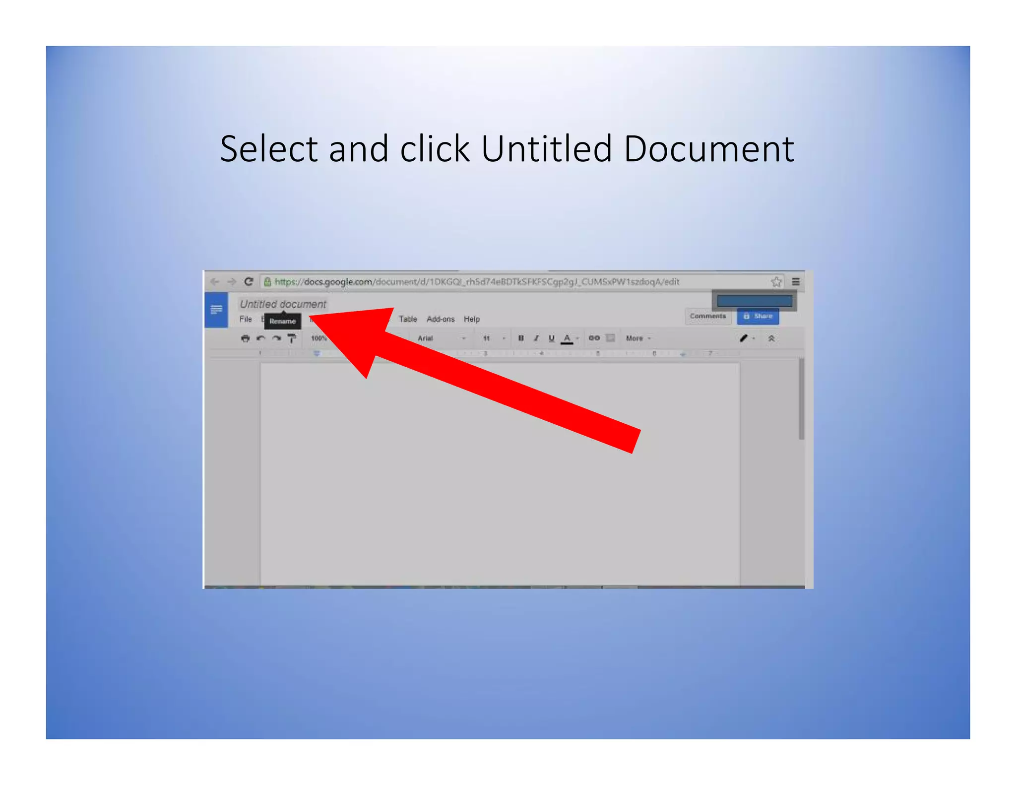 Select and click Untitled Document
 