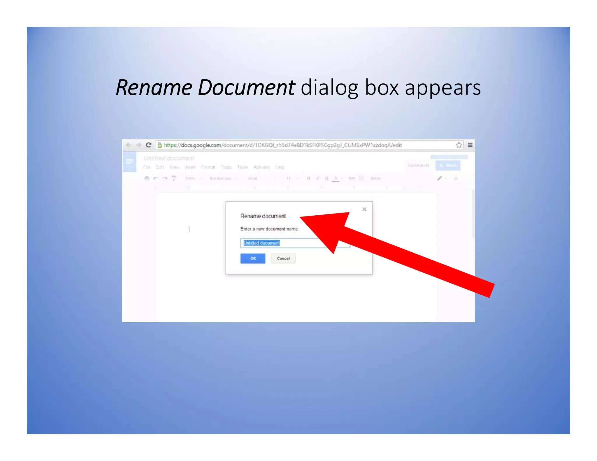 Rename Document dialog box appears
 