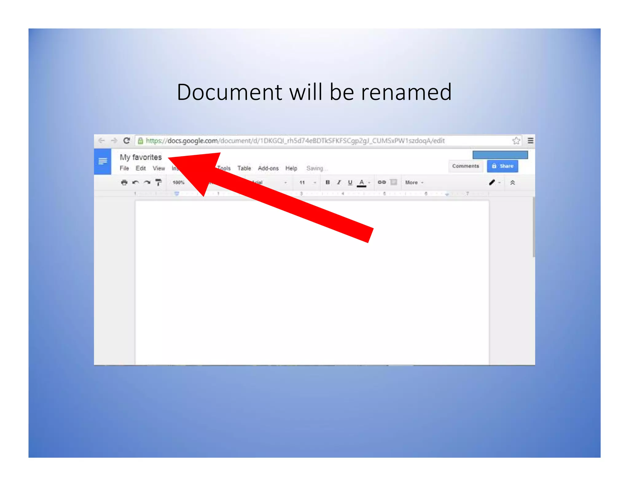 Document will be renamed
 