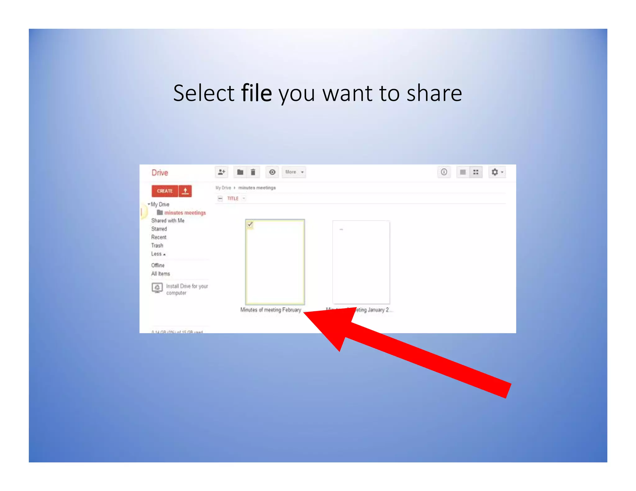 Select file you want to share
 