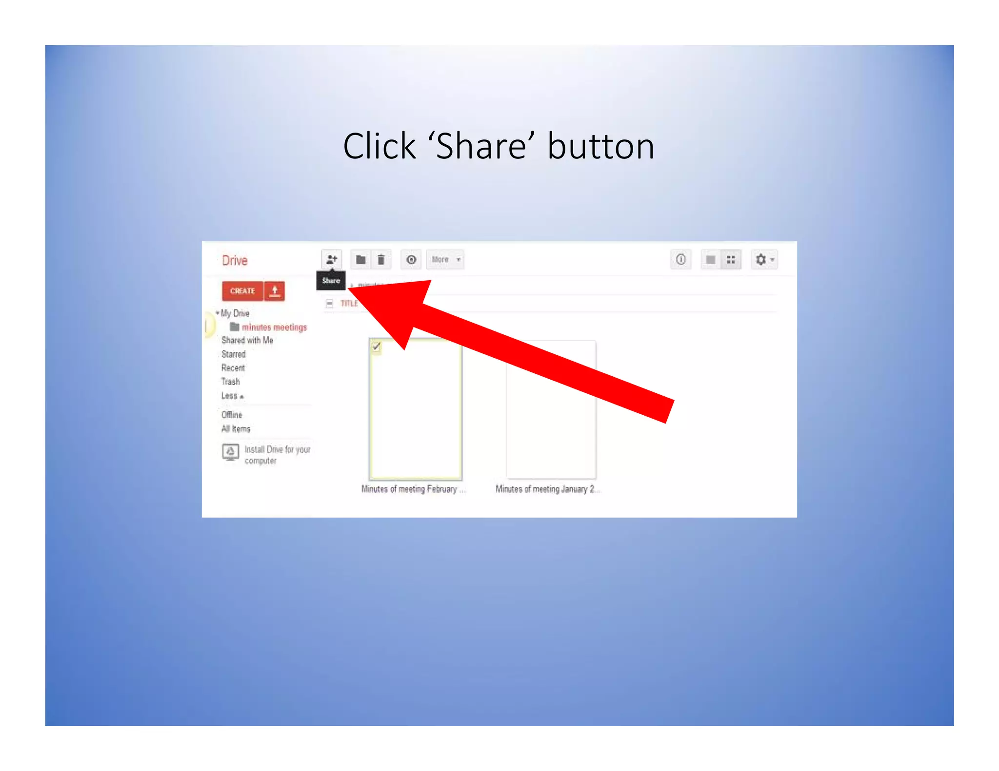 Click ‘Share’ button
 