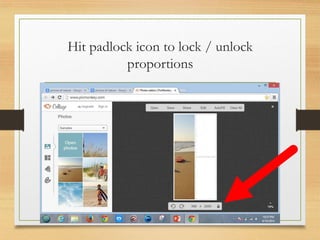 Hit padlock icon to lock / unlock
proportions
www.maritatria.com
 