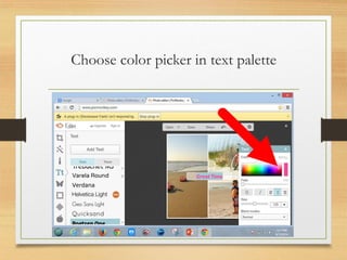 Choose color picker in text palette
www.maritatria.com
 