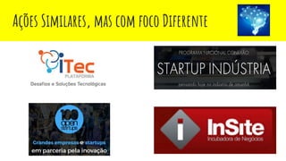 Ações Similares, mas com foco Diferente
 