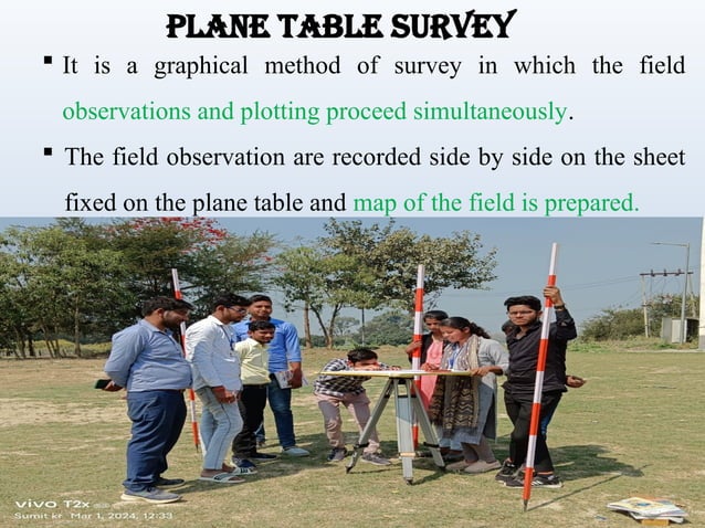 Plane table survey overview instrument used in pts | PPT