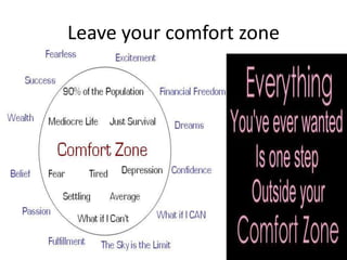 Leave your comfort zone
 