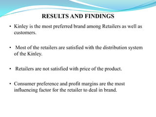 TITLE“A STUDY ON COMPARATIVE ANALYSIS OF KINLEY MINERAL WATER WITH OTHER COMPANIES”