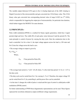 Speed Control Of DC motor By Using PWM Technique | PDF