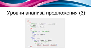 Уровни анализа предложения ( 3 ) 
