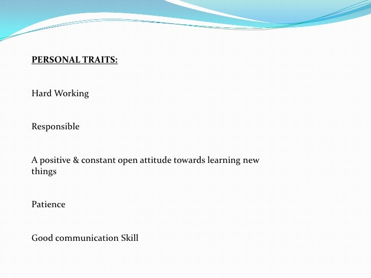 good personal characteristics for a resumes