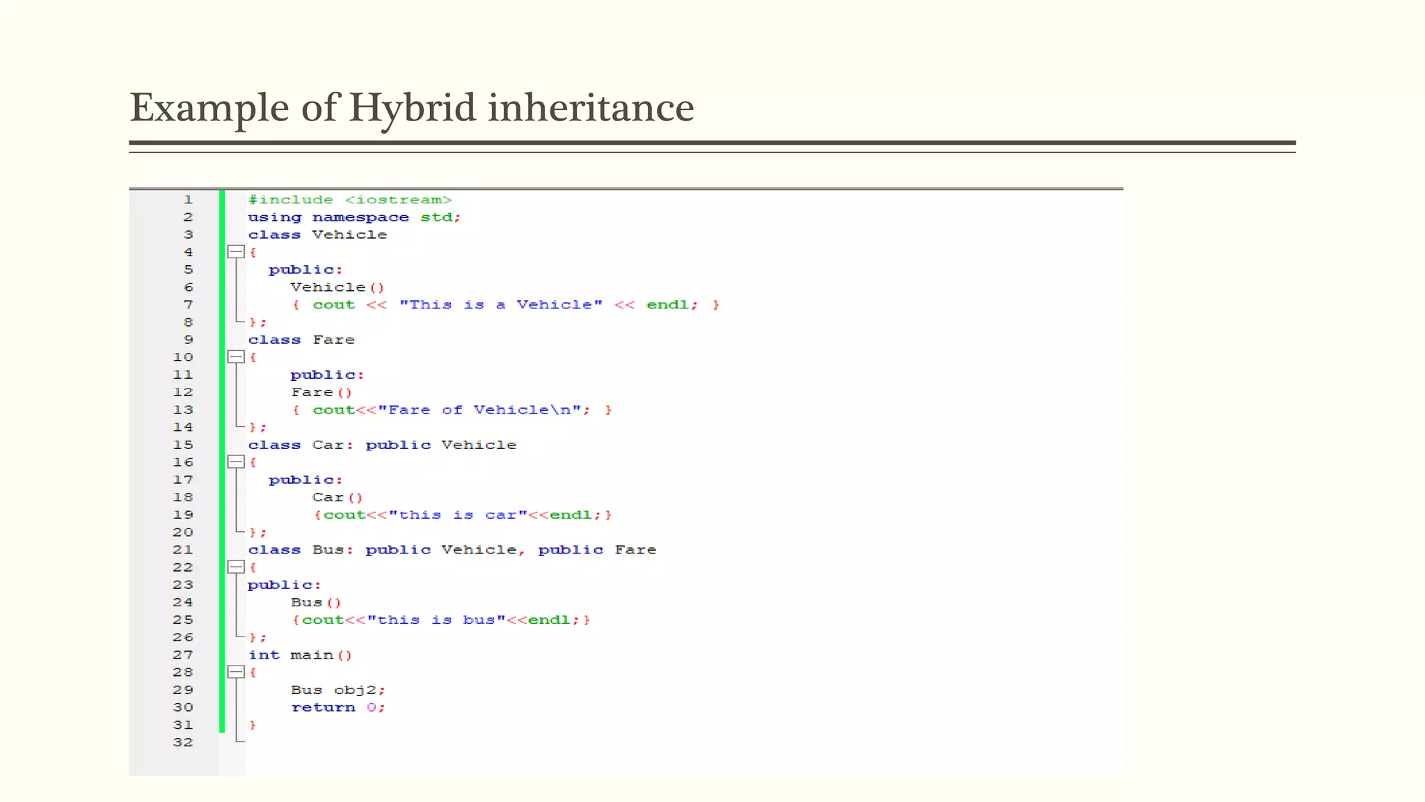 Example of Hybrid inheritance 