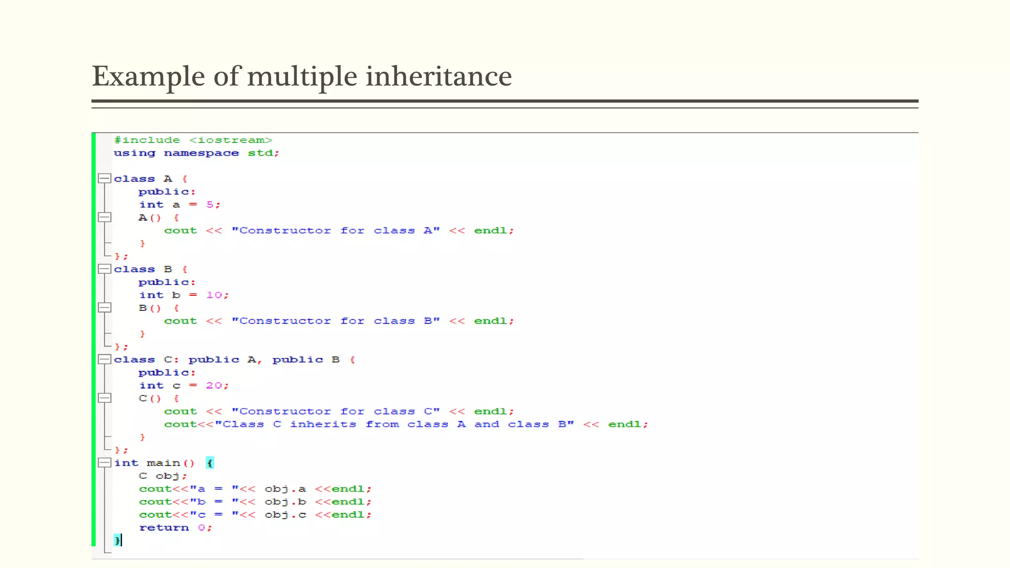 Example of multiple inheritance 