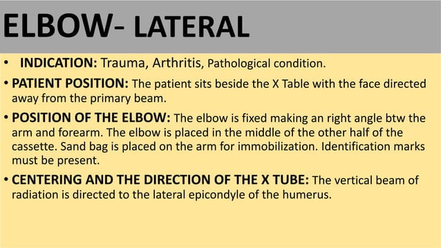 Radiographic positioning of Upper limb (ELBOW & HUMERUS) | PPTX | Death ...