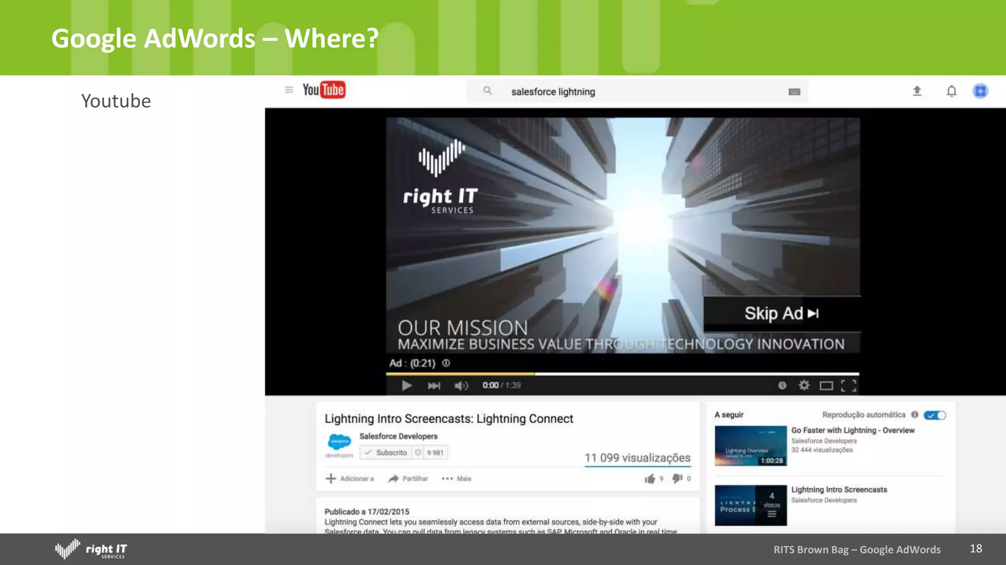 18
Google AdWords – Where?
Youtube
RITS Brown Bag – Google AdWords
 