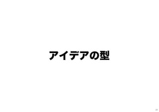 アイデアの型
20
 
