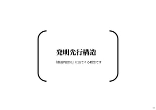 発明先行構造
『創造的認知』に出てくる概念です
34
 