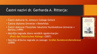 Knjige prof. Gerharda A. Ritterja
 