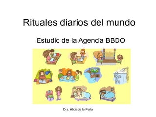 Dra. Alicia de la Peña
Rituales diarios del mundo
Estudio de la Agencia BBDO
 