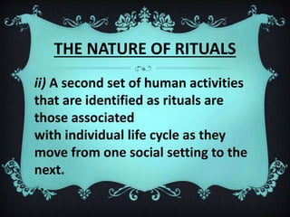 Life Cycle Rituals Example Rituals | PPTX